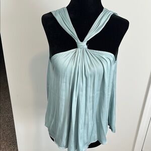 Vici Asymmetrical Green Pleated Tank Top